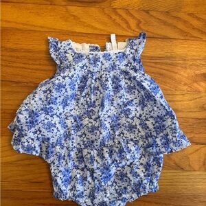 Janie and Jack Floral Blue Ruffled Baby dress